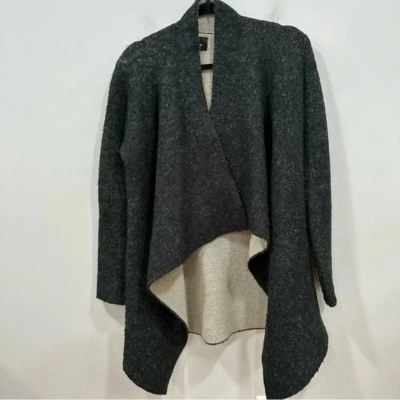 🍁 Zara Black and Cream Open Front Cardigan Medium 6873/115 - Picture 2 of 12